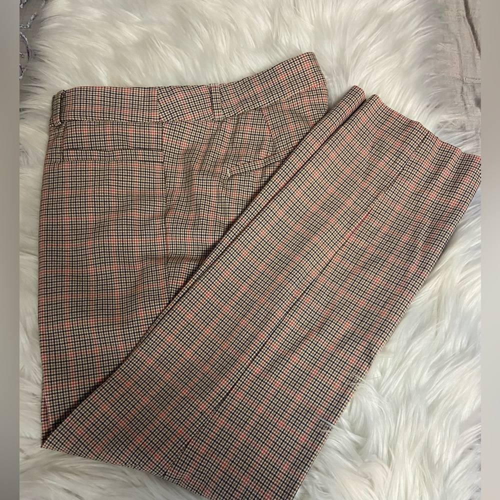 Banana Republic Plaid Ankle Pants in Tan and Red